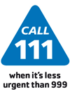 call nhs 111 when it's less urgent than 999